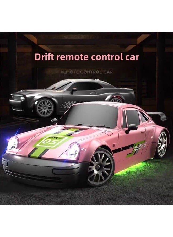 Professional Charging RC Remote Control Car High Speed Electric Drift Car Adult Four-wheel Drive Pull Car Boy Children Toy Car-Color:Cherry Blossom Pink