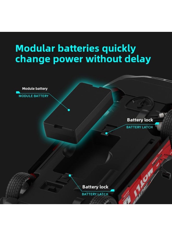 RC1:14 4-wheel Drive Remote Control High-speed Drift Car GTR Sports Car Light Boy Toy Remote Control Racing Car-Color:1:14 Green Wild Horse-Scale:Dual Battery Board