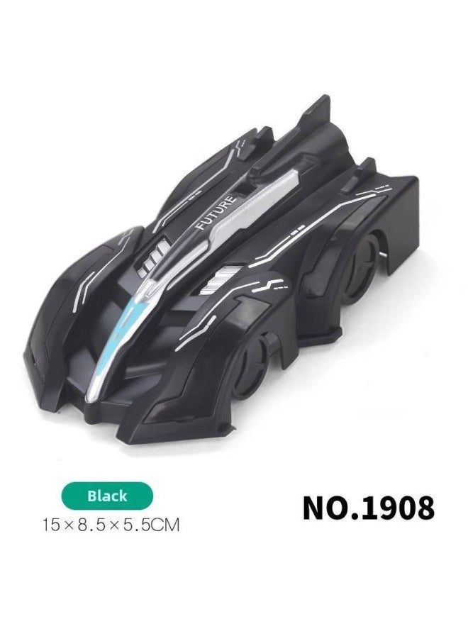 Remote Control Car Wall Climbing Car Toy Boys Children Lights Stunt Car 6 Rechargeable Electric 4 Climbing 5 Years Old-Color:1908 Black