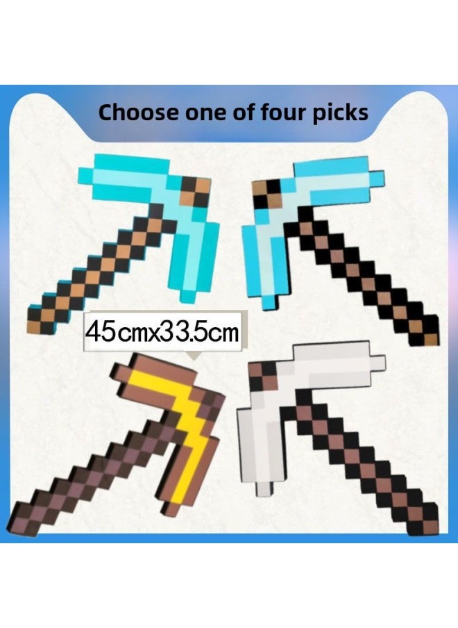 My World Arms Surrounding Hand-made Torch Lamp Children's Toy Axe Bow And Arrow Foam Diamond Sword Shield Model-Color:[select 4 Picks/remark Color]