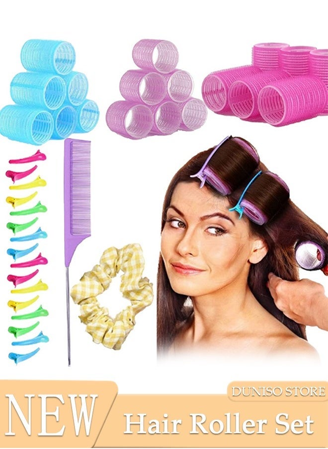 36 pcs Curler Set, Self Gripping Curler, Non Thermal Curler, Long Hair, Medium Short Hair Curler, Curler with Curler and Comb, Salon Hairdressing Curler, DIY Hair