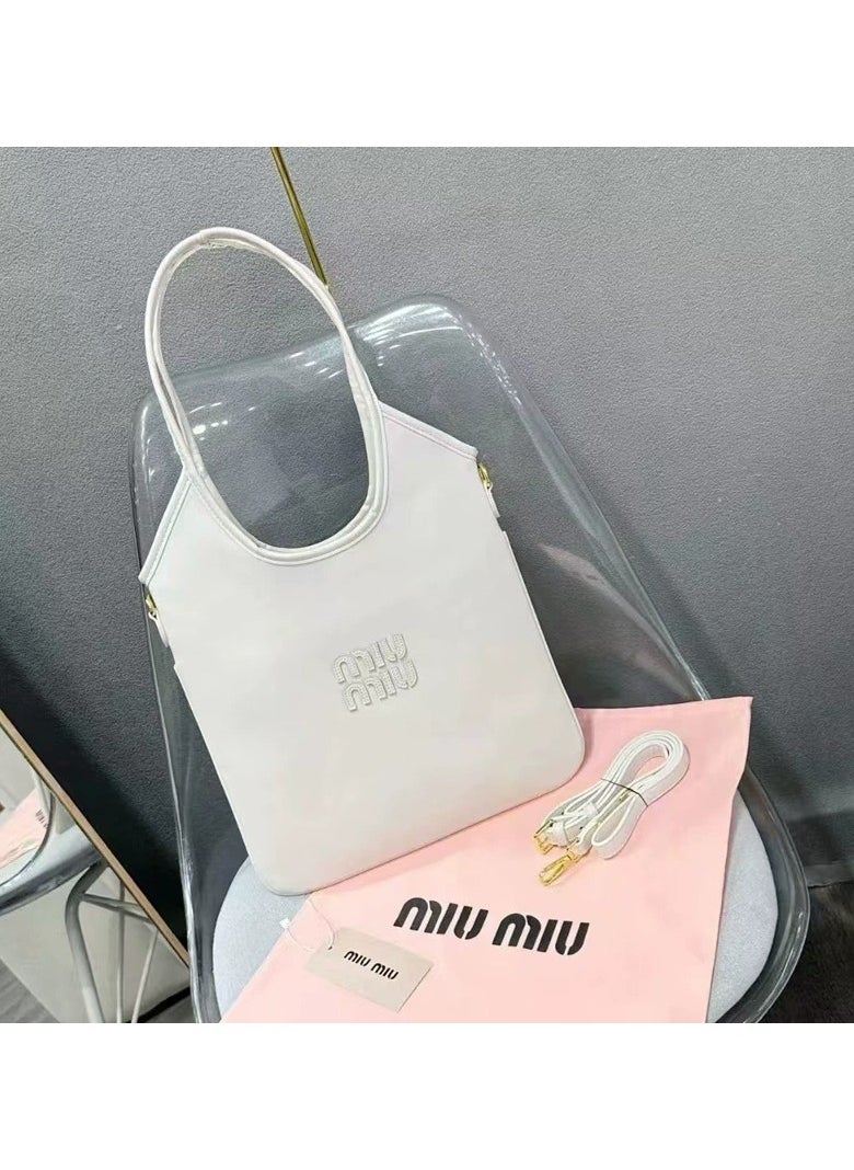 MIU Large Canvas Tote Bag Hobo Underarm Handbag Women's Handbag Fashion Shoulder Shopping Bag