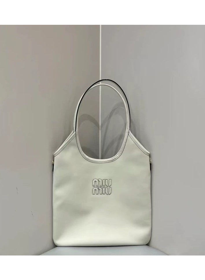 MIU Large Canvas Tote Bag Hobo Underarm Handbag Women's Handbag Fashion Shoulder Shopping Bag