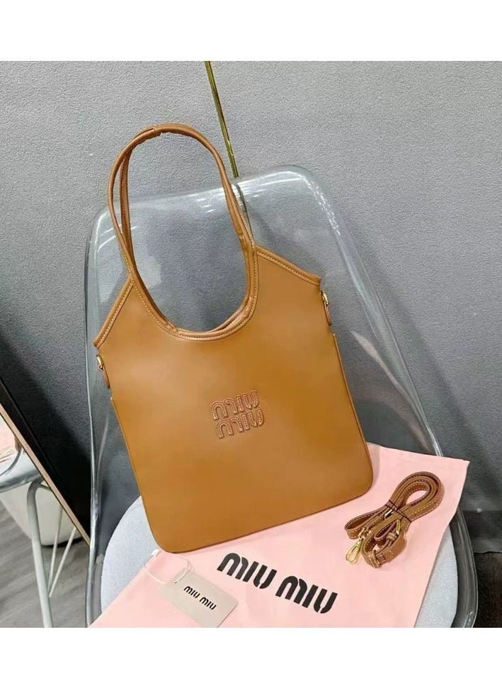 MIU Large Canvas Tote Bag Hobo Underarm Handbag Women's Handbag Fashion Shoulder Shopping Bag