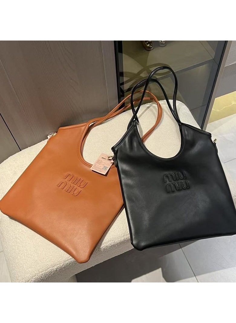 MIU Large Canvas Tote Bag Hobo Underarm Handbag Women's Handbag Fashion Shoulder Shopping Bag