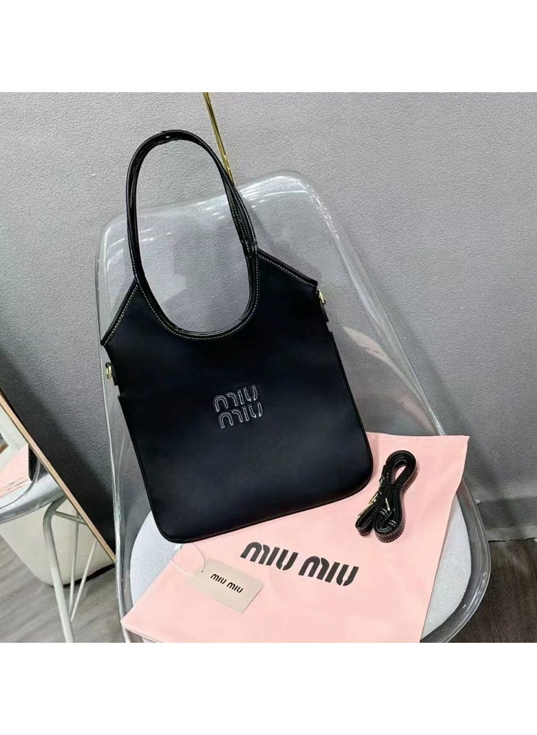 MIU Large Canvas Tote Bag Hobo Underarm Handbag Women's Handbag Fashion Shoulder Shopping Bag
