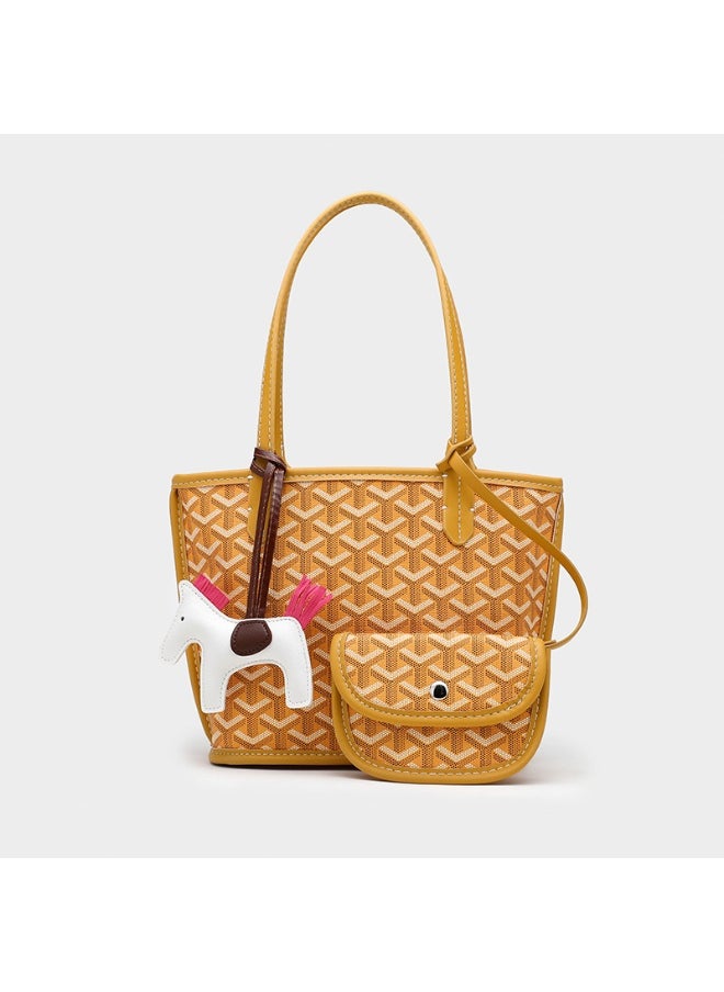 Classic Printed Shopper Tote Bag Pendants Colors Random