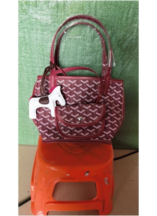 Classic Printed Shopper Tote Bag Pendants Colors Random