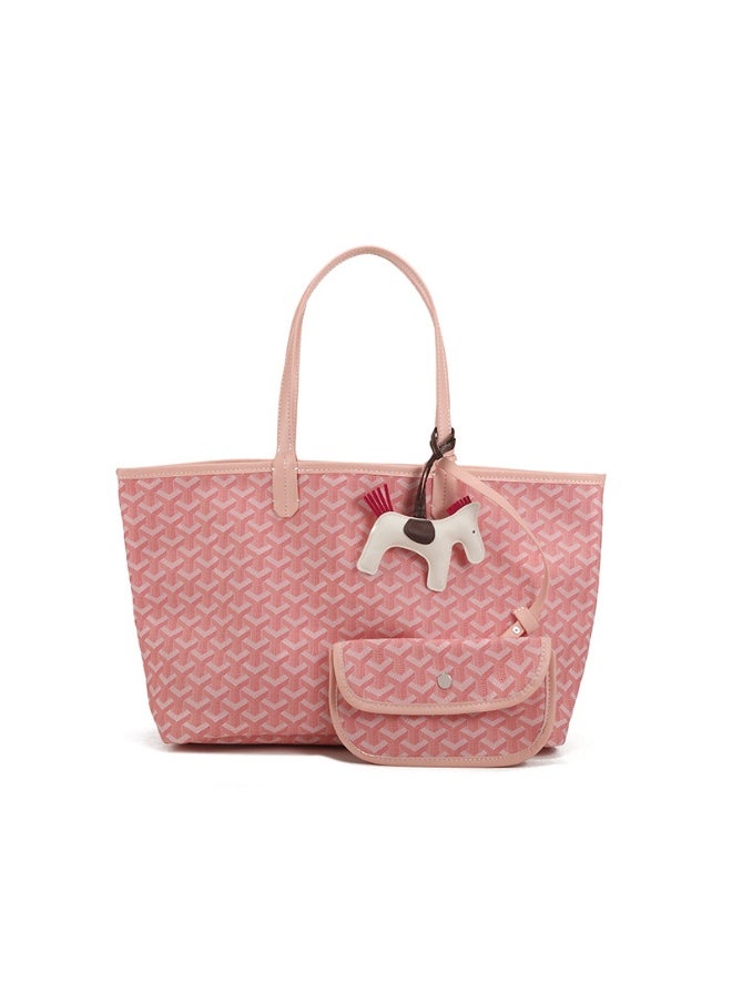 Classic Printed Shopper Tote Bag Pendants Colors Random