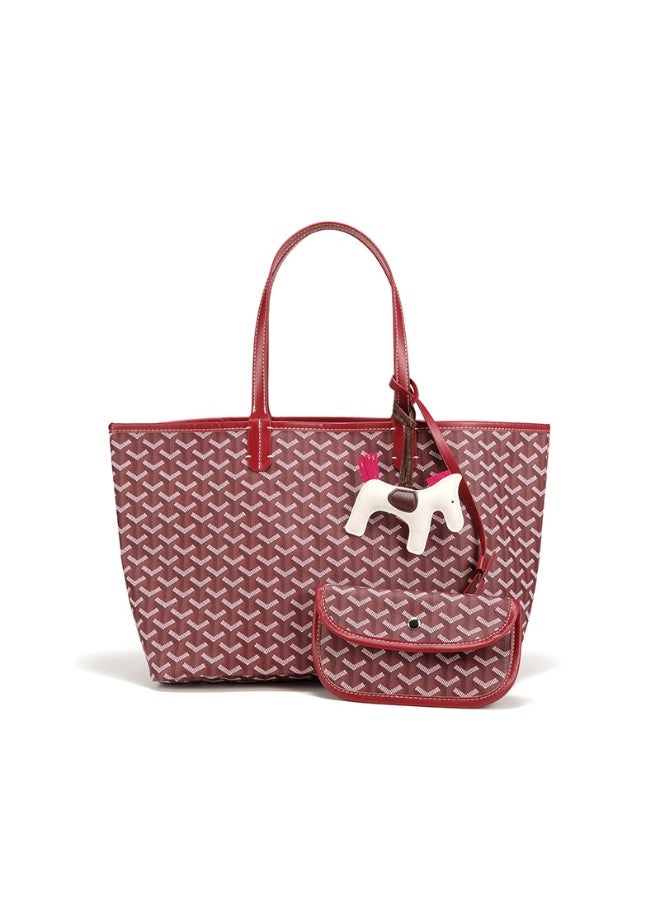 Classic Printed Shopper Tote Bag Pendants Colors Random