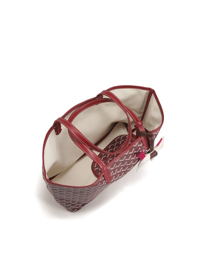 Classic Printed Shopper Tote Bag Pendants Colors Random
