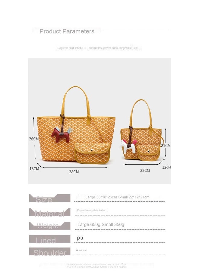 Classic Printed Shopper Tote Bag Pendants Colors Random