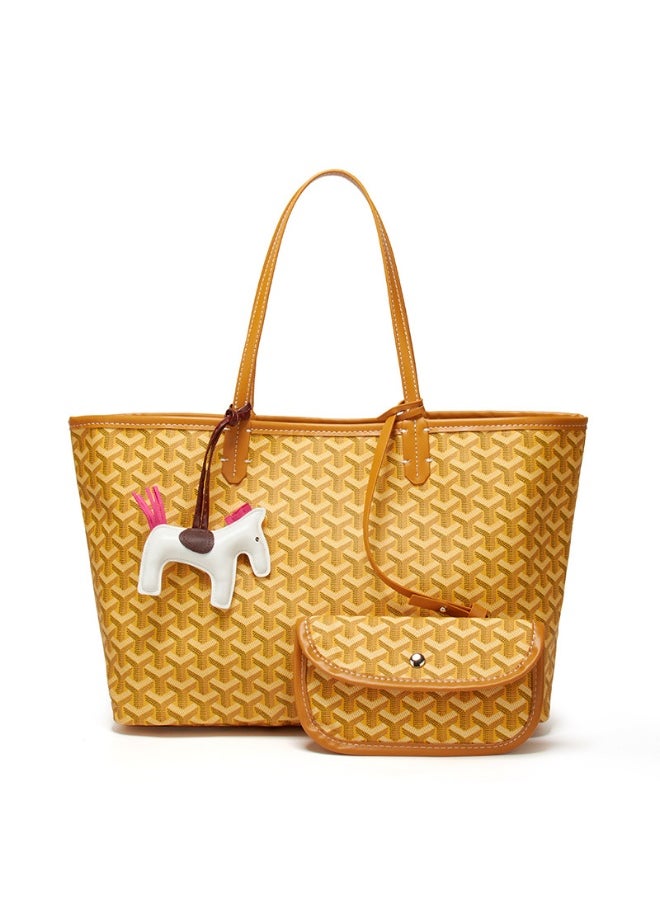 Classic Printed Shopper Tote Bag Pendants Colors Random