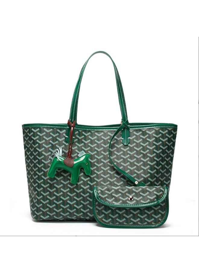 Classic Printed Shopper Tote Bag Pendants Colors Random