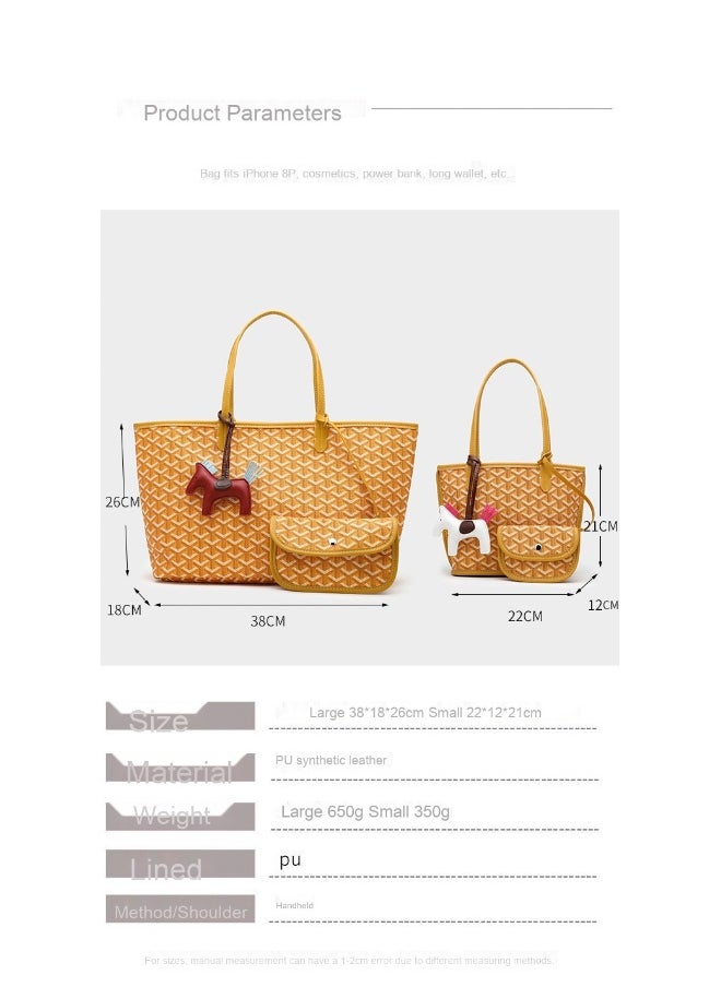 Classic Printed Shopper Tote Bag Pendants Colors Random