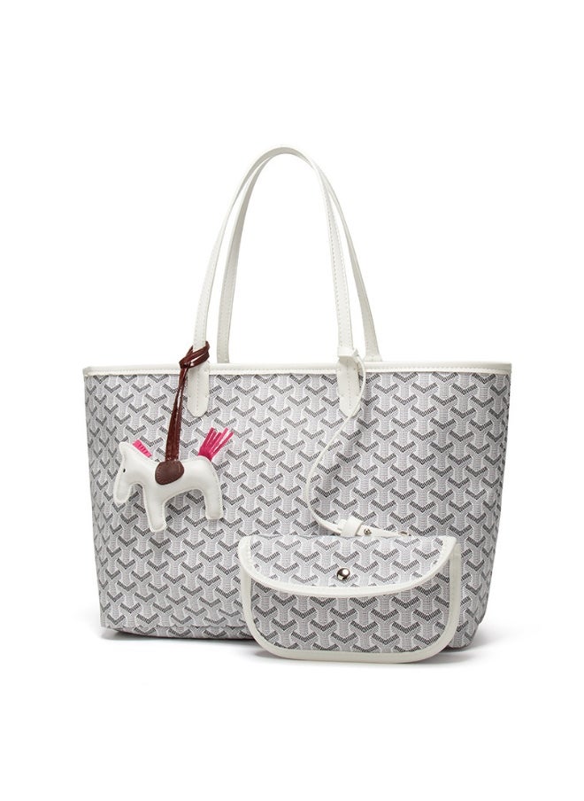 Classic Printed Shopper Tote Bag Pendants Colors Random