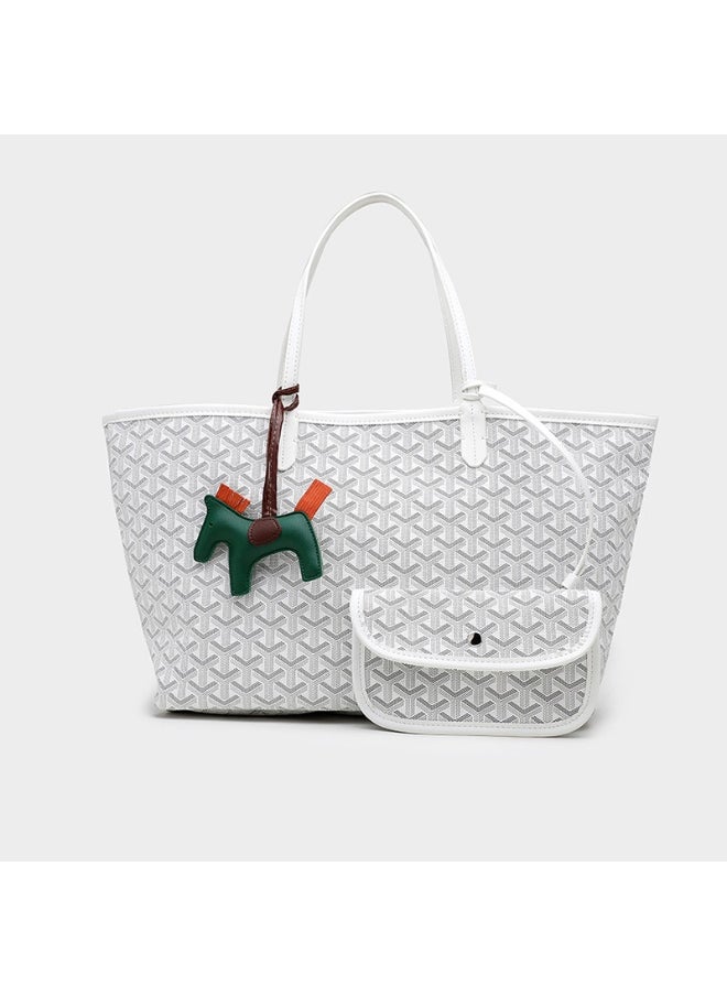 Classic Printed Shopper Tote Bag Pendants Colors Random