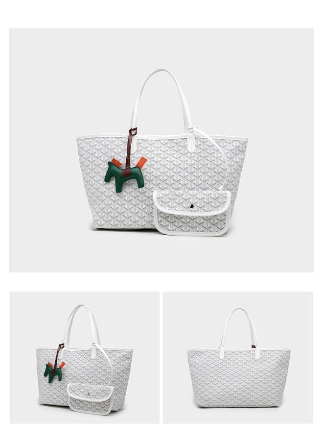 Classic Printed Shopper Tote Bag Pendants Colors Random