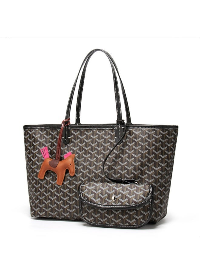 Classic Printed Shopper Tote Bag Pendants Colors Random