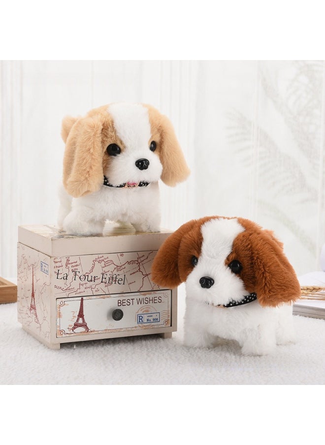 Toy Dog Plush Toy Walking Dog Dog Stall Electronic Puppy-Color:Chip Duck (white)