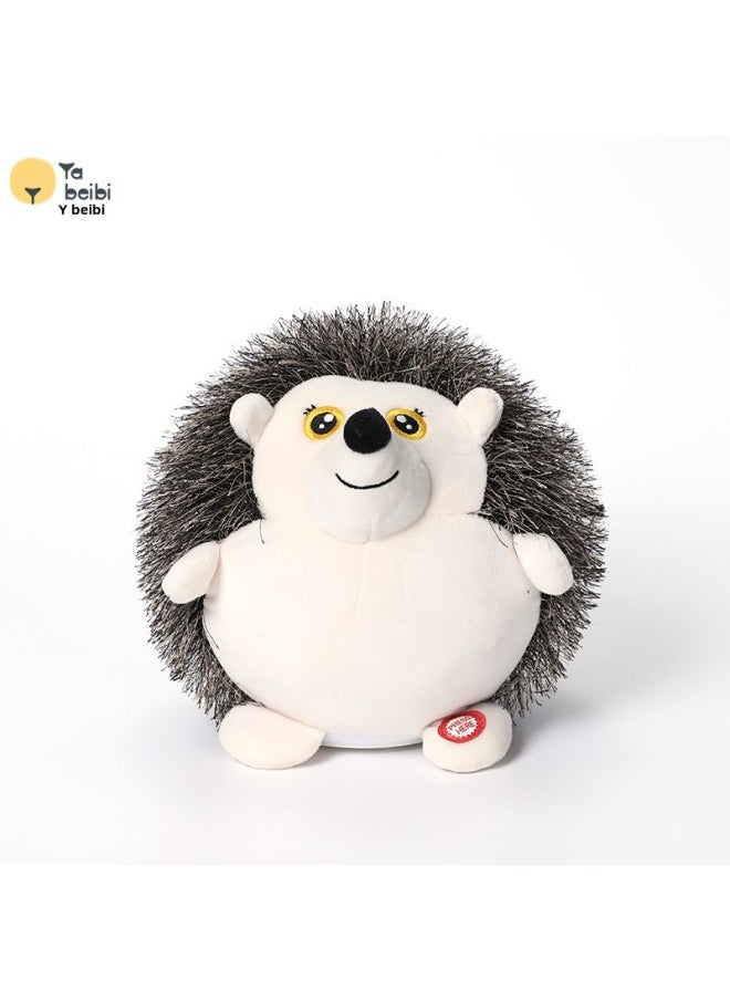 Electric Rotating Luminous Children Plush Toy Penguin Baby Flash Music Interactive Little Hedgehog Toys Available Wholesale-Color:JM-1901 Frog-Specifications:120 Music Without Batteries