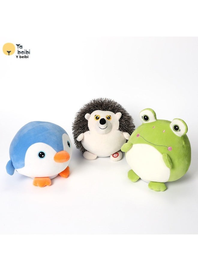 Electric Rotating Luminous Children Plush Toy Penguin Baby Flash Music Interactive Little Hedgehog Toys Available Wholesale-Color:JM-1901 Frog-Specifications:120 Music Without Batteries