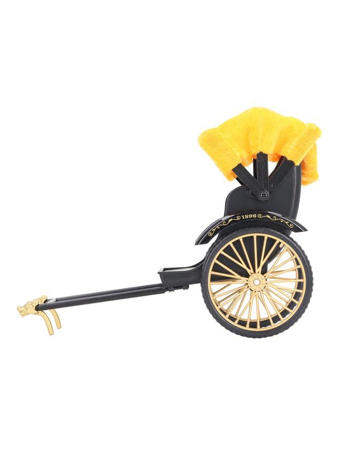 Retro Rickshaw Model Hand Made Alloy Miniature Rickshaw Ornament Collectible Decorative Lifelike Rickshaw Toy for Desktop