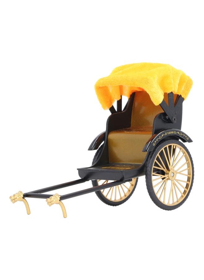 Retro Rickshaw Model Hand Made Alloy Miniature Rickshaw Ornament Collectible Decorative Lifelike Rickshaw Toy for Desktop