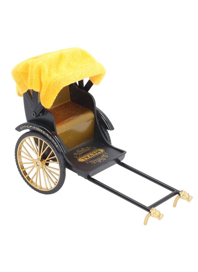 Retro Rickshaw Model Hand Made Alloy Miniature Rickshaw Ornament Collectible Decorative Lifelike Rickshaw Toy for Desktop