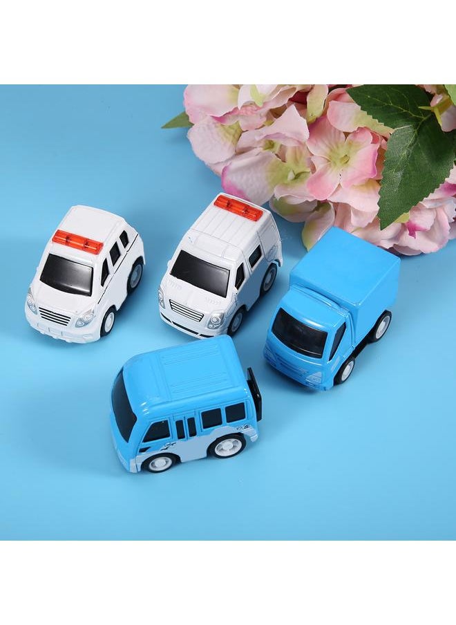 4PCS Mini Cute Cartoon Zinc Alloy Diecast Toy Car Pull Back Model Children Kids Gift