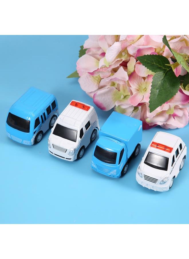 4PCS Mini Cute Cartoon Zinc Alloy Diecast Toy Car Pull Back Model Children Kids Gift