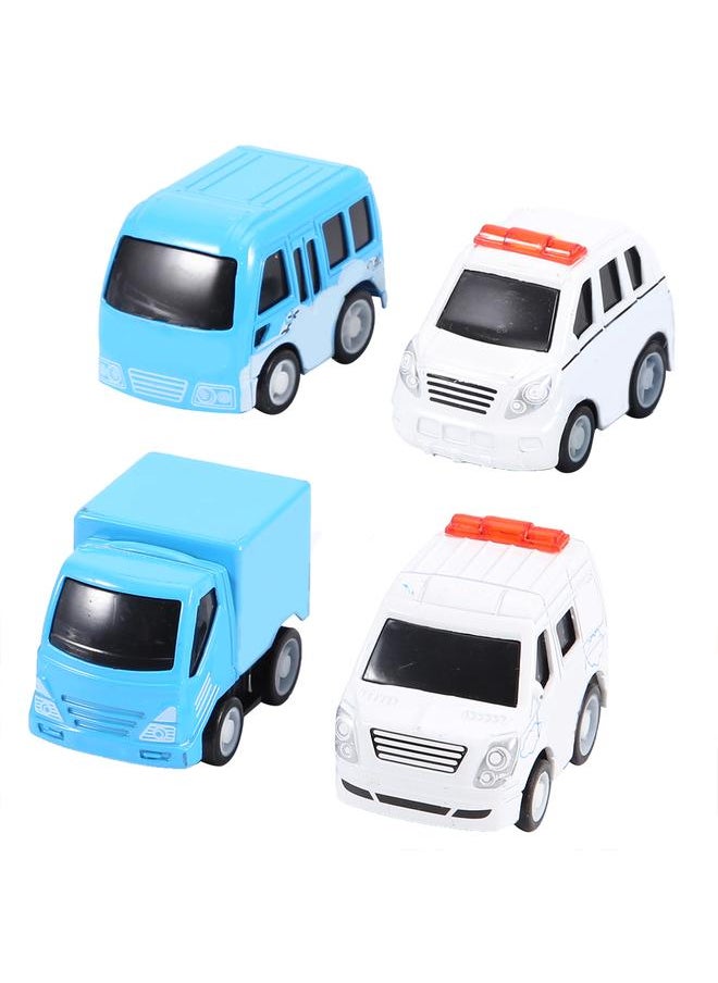 4PCS Mini Cute Cartoon Zinc Alloy Diecast Toy Car Pull Back Model Children Kids Gift