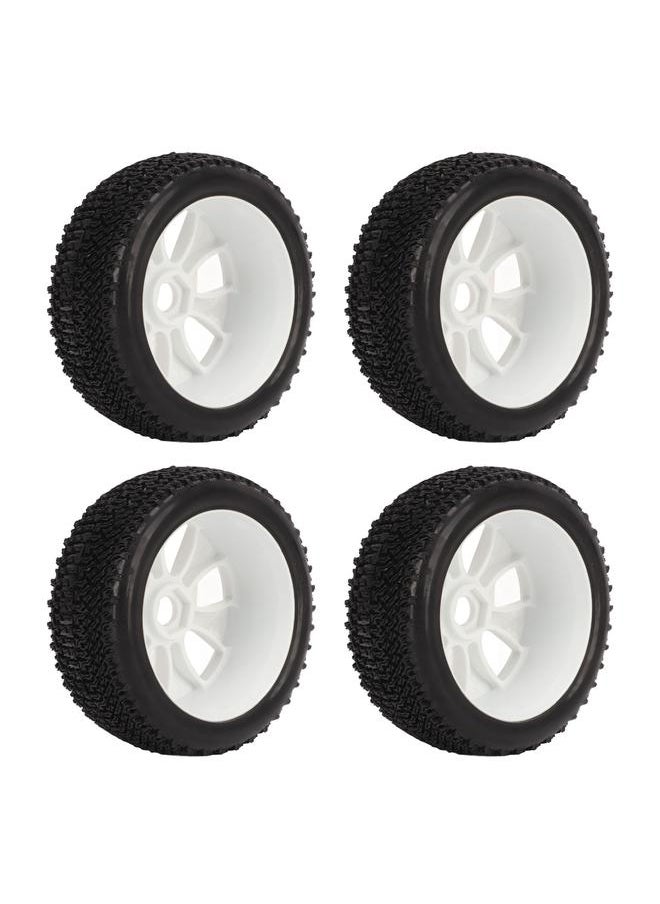 4PCS Short Course Truck Tire with Mounting Tools Rubber Tyre Replacement for 1/10 RC Model Car White