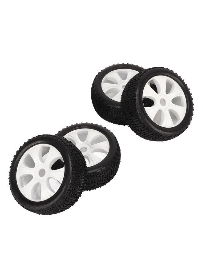 4PCS Short Course Truck Tire with Mounting Tools Rubber Tyre Replacement for 1/10 RC Model Car White