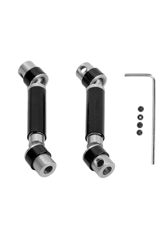 2PCS Front Rear Center Drive Shaft Aluminum Alloy Wear Resistant Rustproof Transmission Shaft for FMS 1/24 FCX24 Black