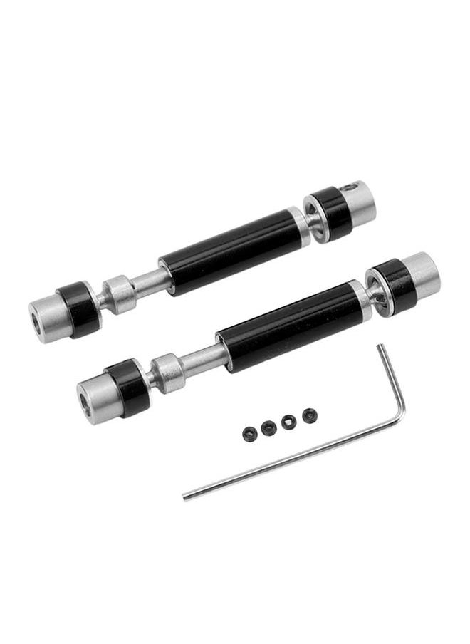 2PCS Front Rear Center Drive Shaft Aluminum Alloy Wear Resistant Rustproof Transmission Shaft for FMS 1/24 FCX24 Black