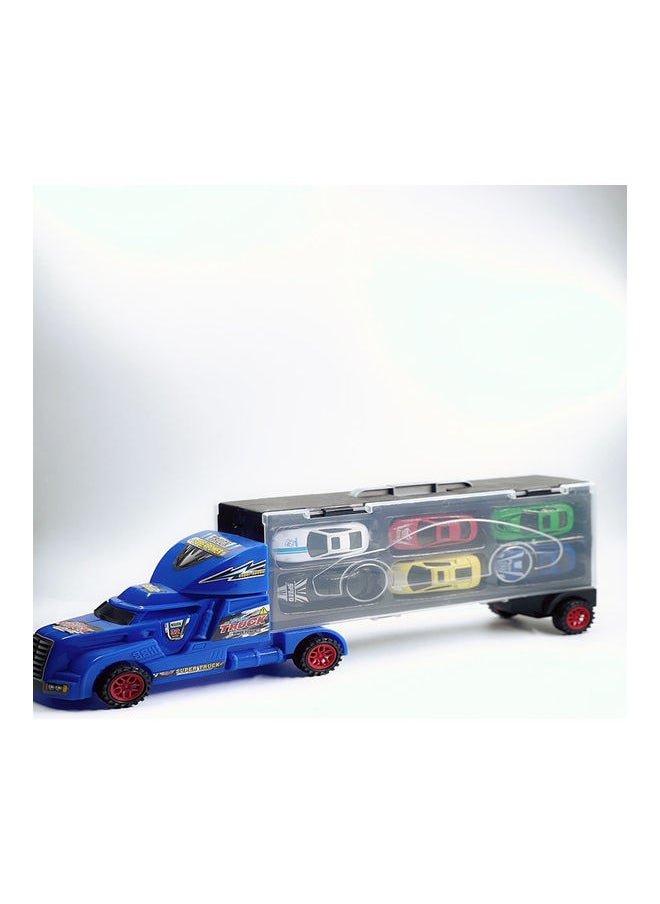 7-Piece Racer Vehicle with Container Truck Mini Pull