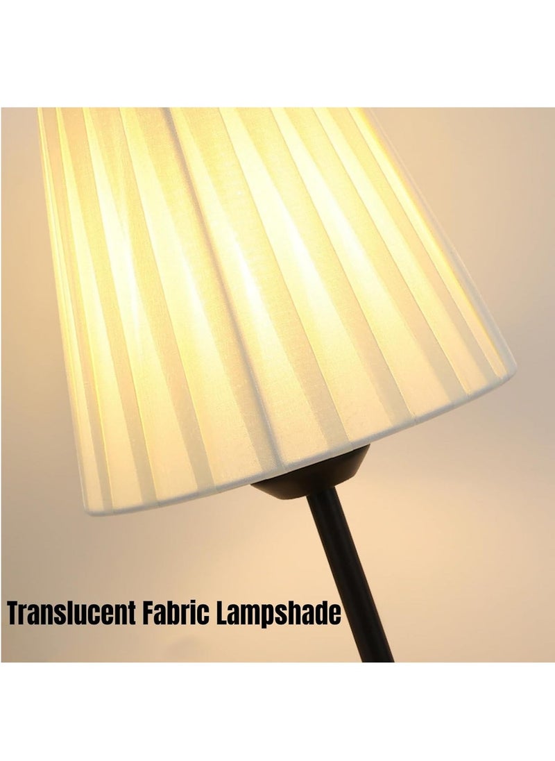 Table Lamp For Bedroom, Bedside Lamps For Nightstand, Minimalist Night Stand Light Lamp With Fabric Shade, Desk Reading Lamp For Kids Room Living Room Office Dorm