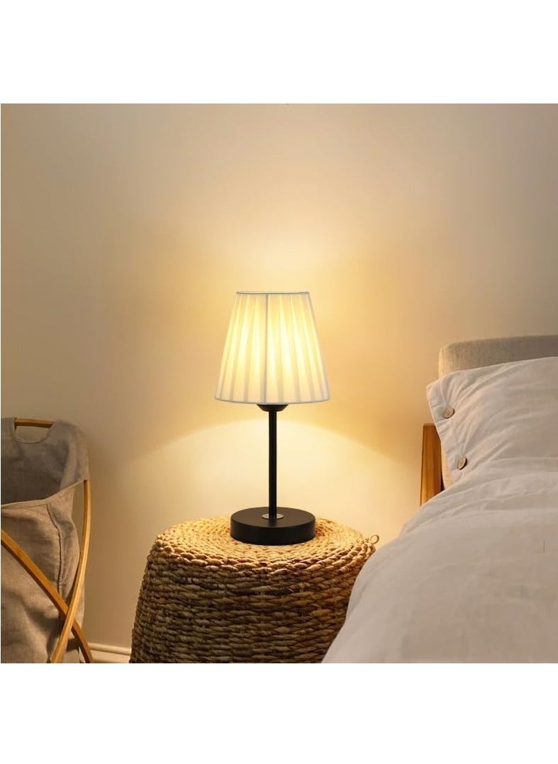 Table Lamp For Bedroom, Bedside Lamps For Nightstand, Minimalist Night Stand Light Lamp With Fabric Shade, Desk Reading Lamp For Kids Room Living Room Office Dorm
