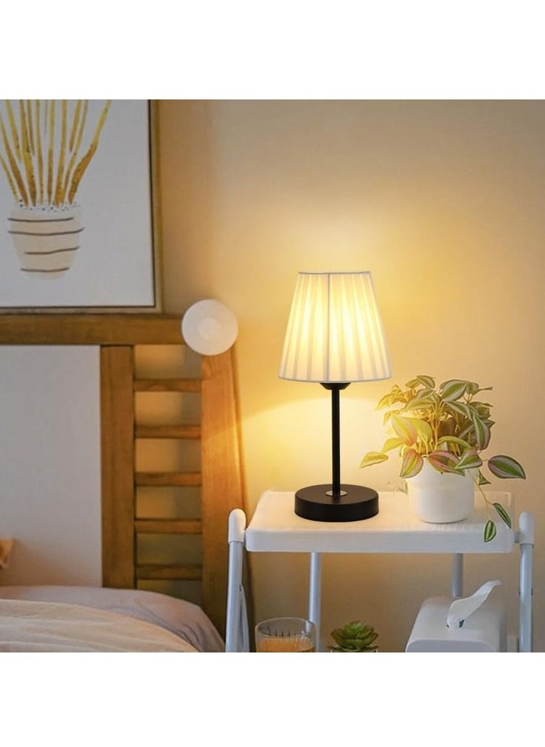 Table Lamp For Bedroom, Bedside Lamps For Nightstand, Minimalist Night Stand Light Lamp With Fabric Shade, Desk Reading Lamp For Kids Room Living Room Office Dorm