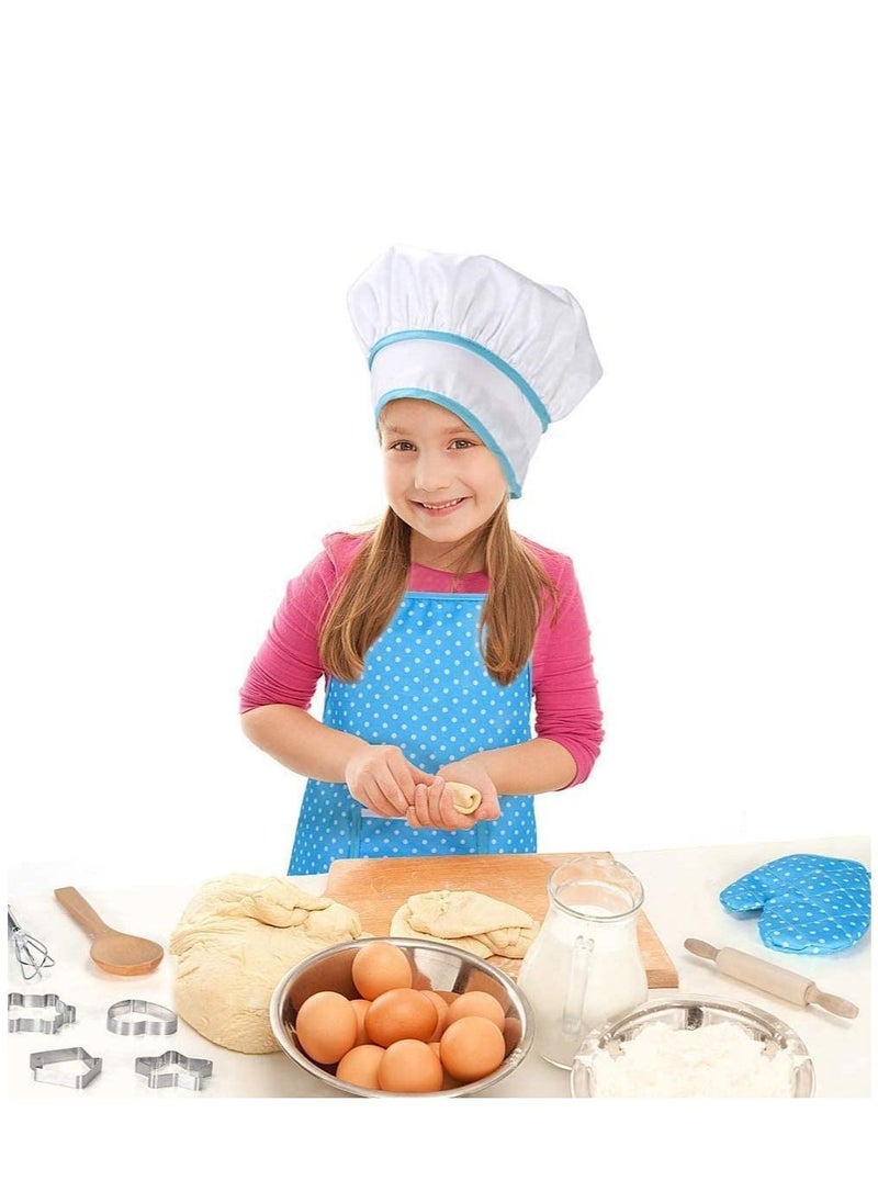 Kids Cooking and Baking Costume, Chef Role Play Includes Apron for Little Boys Girls, Hat, Utensils, Cake Cutter, Mitt, Cupcake Moulds Toddler Dress Up Birthday Gift