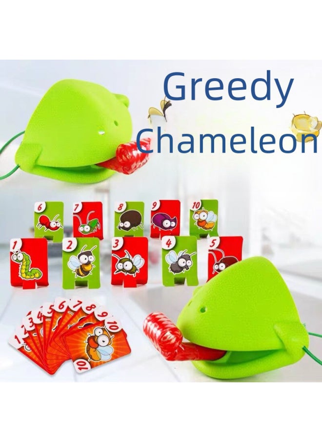 Frog Mouth Tongue Pulling Toy Color Changing Dragon Lizard Mask Parent-child Educational Game Prop Tabletop Game For Kids-Specifications:4-man Frog Battle ]