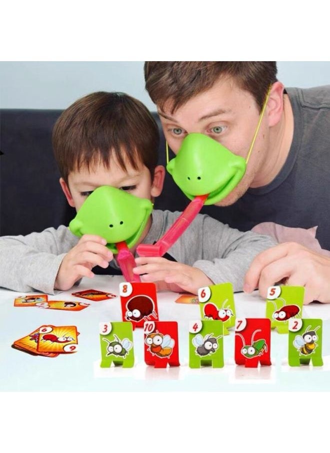 Frog Mouth Tongue Toy Table Game Color Changing Chameleon Lizard Mask Parent-child Educational Game Props Children's Plaything-Specifications:Single Mask ]