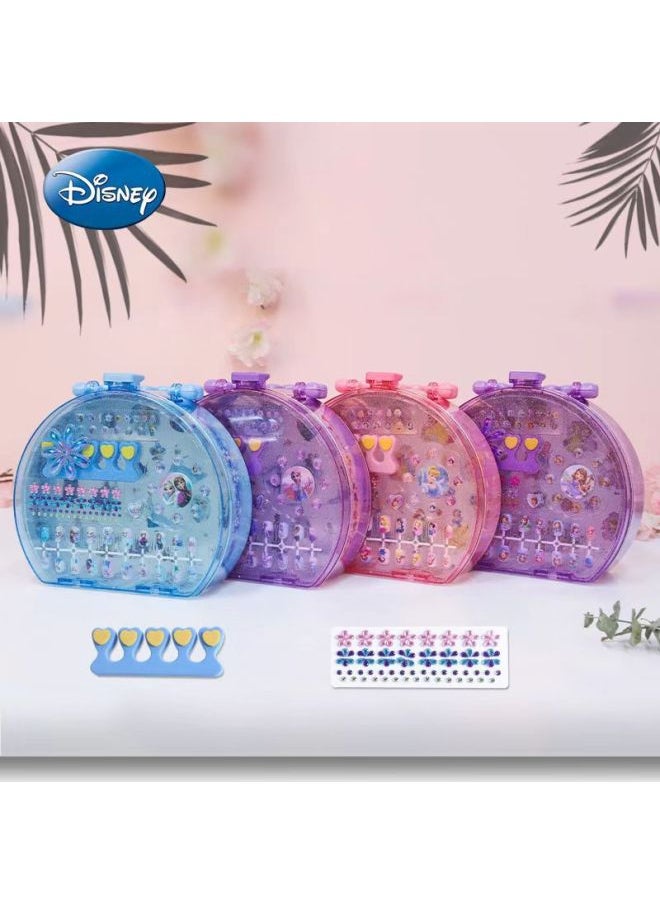 Disney Children Nail Stickers Baby Girl Nail Art Tattoo Stickers Women Frozen Princess Cartoon Nail Stickers-Color:[Frozen 2] Nail Set