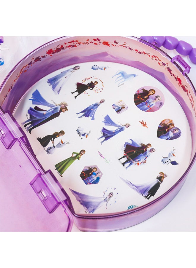 Disney Children Nail Stickers Baby Girl Nail Art Tattoo Stickers Women Frozen Princess Cartoon Nail Stickers-Color:[Frozen 2] Nail Set