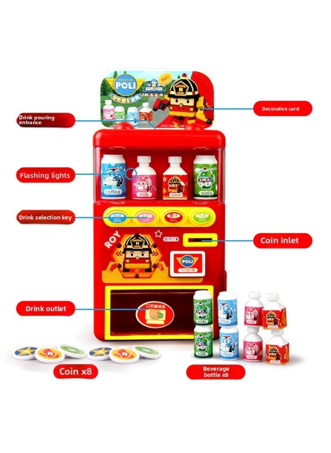 Hongxing Perry Automatic Cashier Vending Machine Talking Vending Machine Coin-operated Beverage Vending Machine Toy-Color:No Language Function (red)