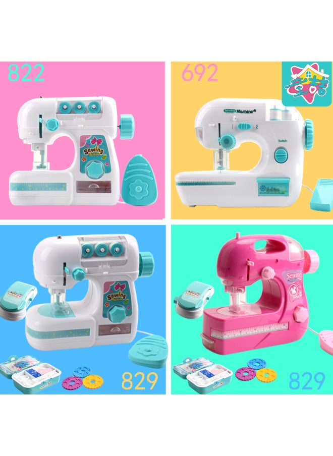 Tong Zhe Mini Electric Sewing Machine Household Small Household Appliances Toys Girls Play House Toy Set A Generation Of Hair-Color:7982A Medium Pink Sewing Machine