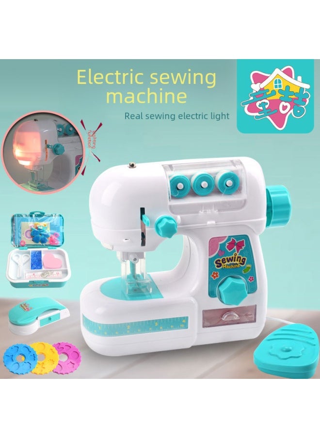 Tong Zhe Mini Electric Sewing Machine Household Small Household Appliances Toys Girls Play House Toy Set A Generation Of Hair-Color:7982A Medium Pink Sewing Machine