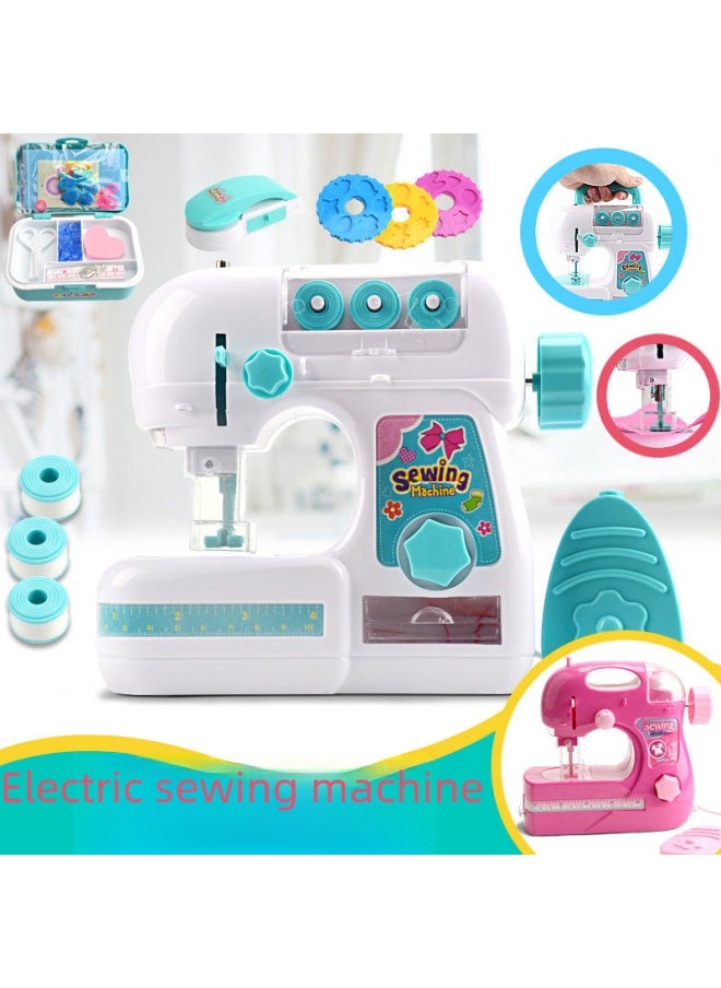 Tong Zhe Mini Electric Sewing Machine Household Small Household Appliances Toys Girls Play House Toy Set A Generation Of Hair-Color:7982A Medium Pink Sewing Machine