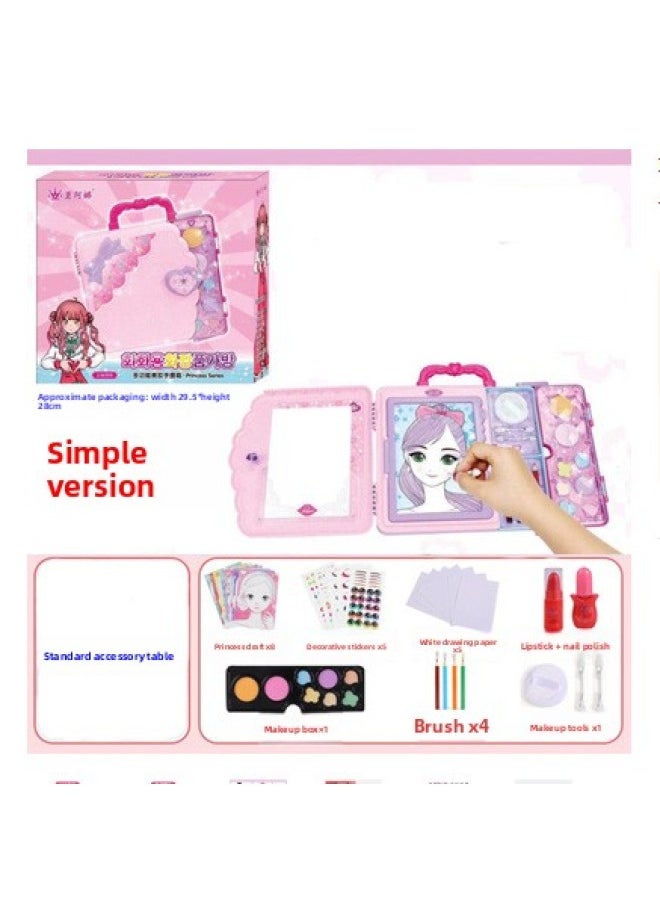 Children's Princess Play House Set Magic Painting Box Sketch Book Drawing Board Girl Toy Gift-Color:129A Simplified Beauty Box